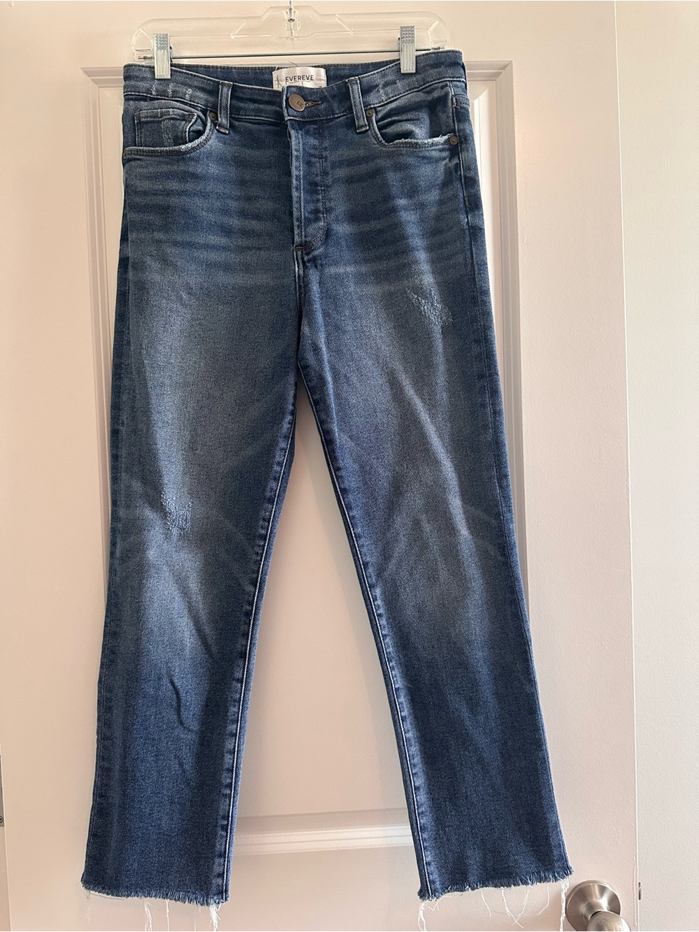 Evereve Ever Straight Raw Hem Jeans | High Rise Straight Leg Denim